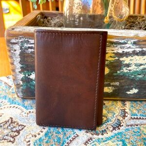 Buxton Trifold Genuine Leather Wallet Brown